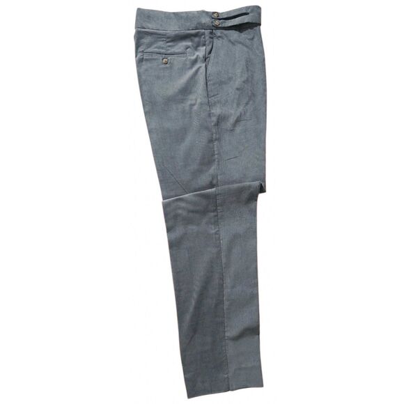 Mens 34 Gurkha Pants Gray Corduroy 100% Cotton Flat Front Straight Fit Trousers - Picture 2 of 7
